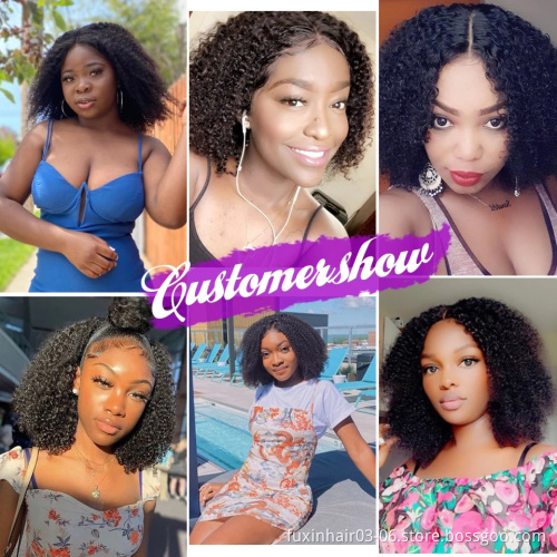 Afro Kinky Curly Virgin Remy Human Hair Bob Wig For African American Black Women Dreadlock African Curly Fluffy Hair Wig